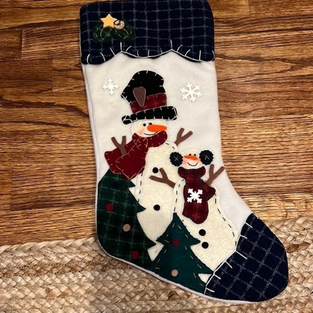 VINTAGE FELT SNOWMAN STOCKING
